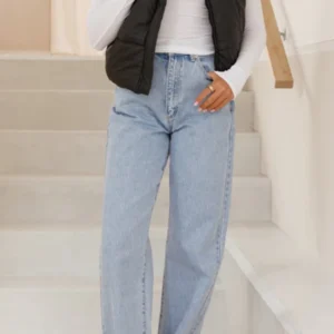 Odessa Cropped Puffer Vest - Black