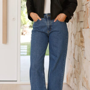 Quintana Cropped Trench Jacket - Black